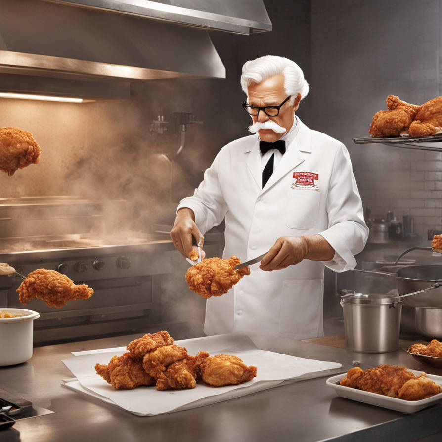 Colonel Sanders making fried chicken 02 by mccloud316 on DeviantArt