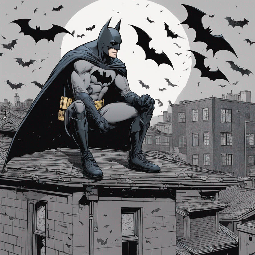 Batman Rooftop Backdrops Batman on rooftop by mccloud316 on DeviantArt