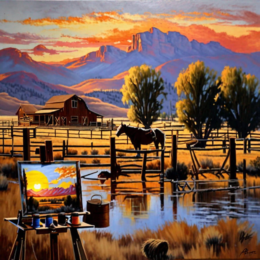 Painting a sunset on a western ranch 21 by mccloud316 on DeviantArt