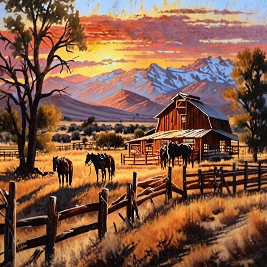 Painting a sunset on a western ranch 18 by mccloud316 on DeviantArt
