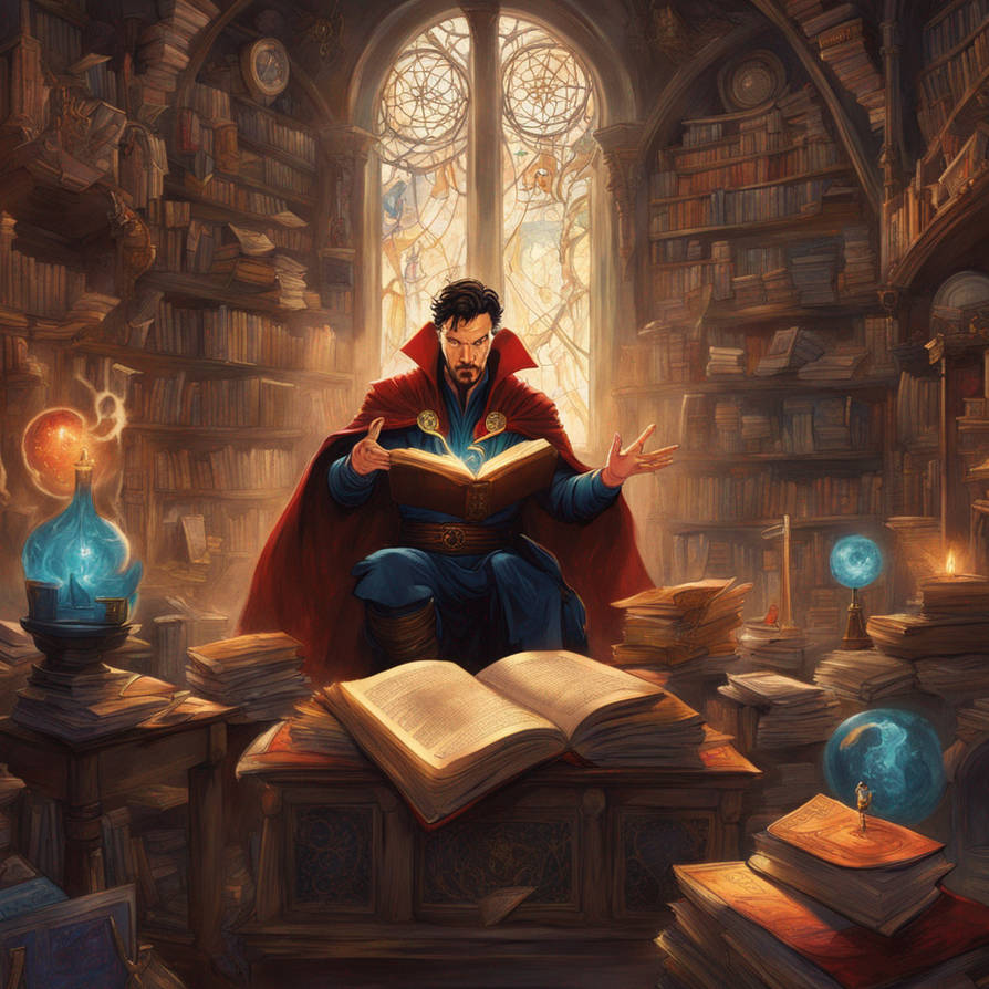 Doctor strange in his sanctum reading 03 by mccloud316 on DeviantArt