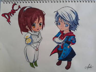 Kyrie and Nero Chibi Devil May Cry