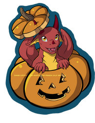 Red Drac-o-lantern Sticker Design