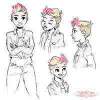 pink pixie cut character