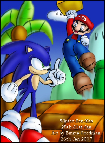 Winter-Een-Mas: Sonic vs Mario