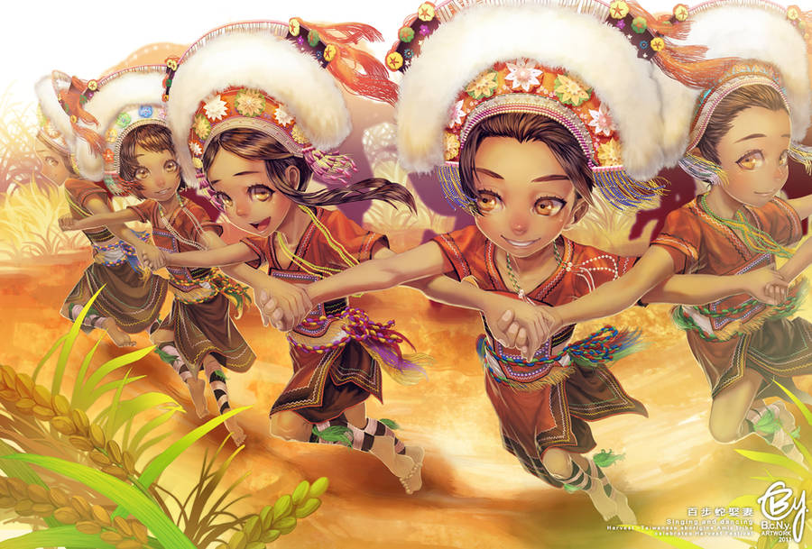 Taiwanese aborigine Amis tribe celebrates Harvest by bcnyArt