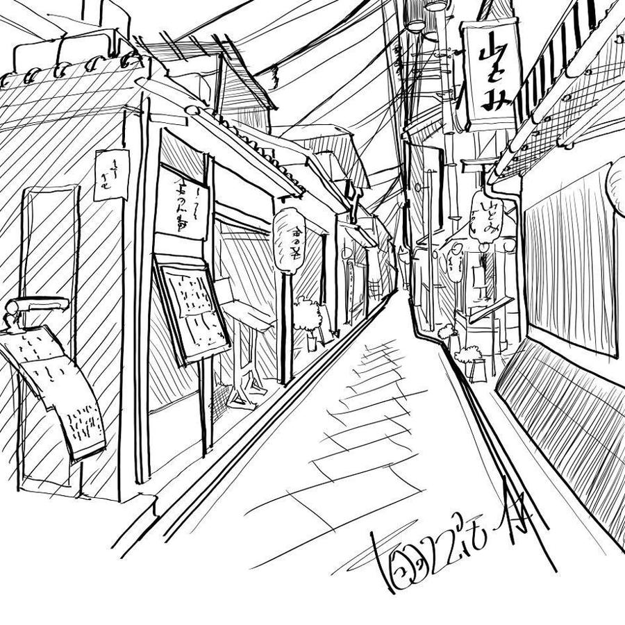 Kyoto Alleyway Sketch By Bayodesign On Deviantart Kyoto Alleyway Sketch By Bayodesign On Deviantart