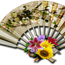 Vintage decorative fan png stock