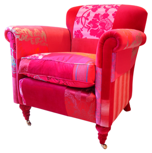 Pink easy chair stock