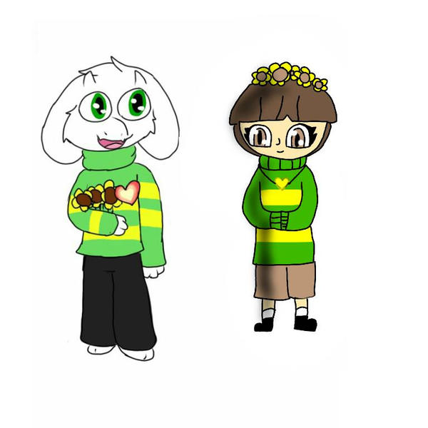 Asriel and Chara |Collab| by Blu12312 on DeviantArt