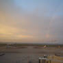 A rainbow over the airport