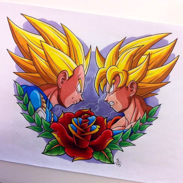 goku vs vegeta tattoo