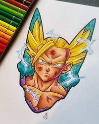 SSJ2 Gohan Cell Saga Tattoo Design