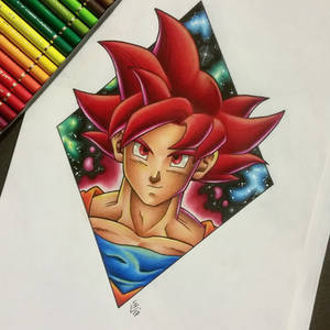 Super Saiyan God Goku Tattoo Design