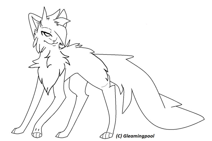 Female Cat Lineart