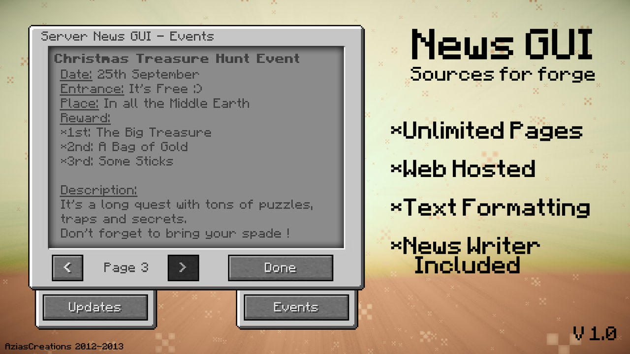 Minecraft News Gui - Sources Available