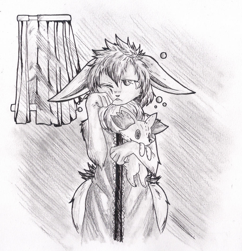 Inktober 2016: Day 25 -Tired Eevee Lass-