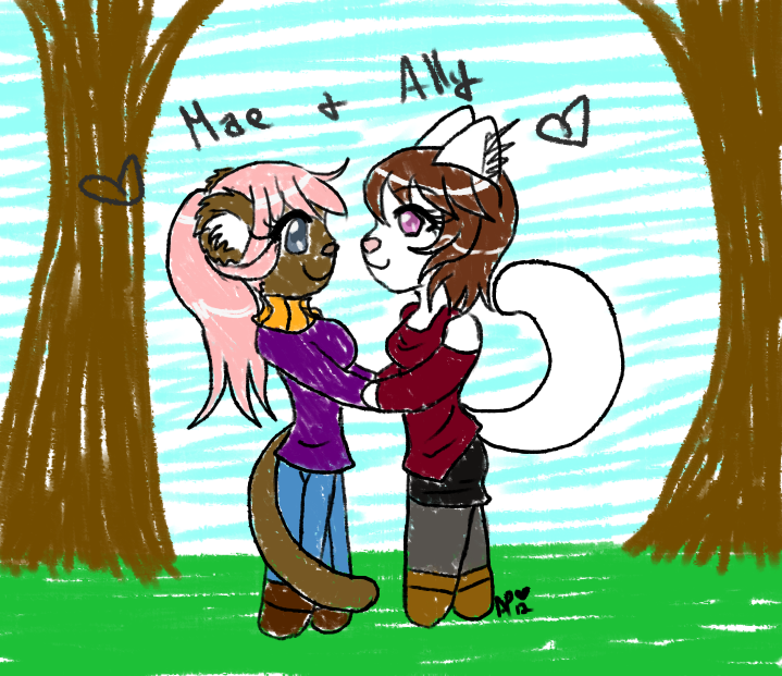 Crayon-ized Mae and Ally