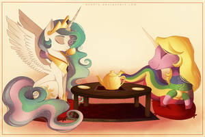 Tea Time with Princess Celestia and Lady Rainicorn