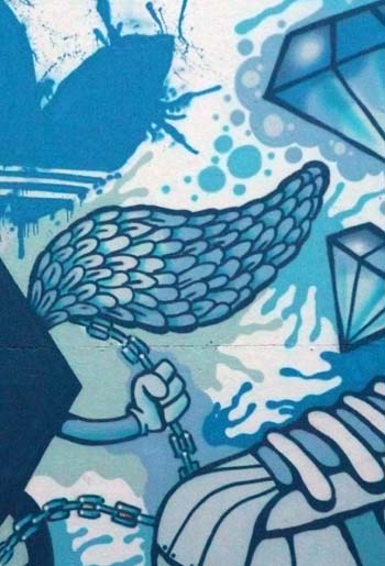 Detail of Adidas graffiti wall