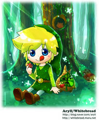 Link and Makar in forest