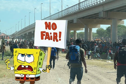 Spongebob is pissed at the Border Crisis.