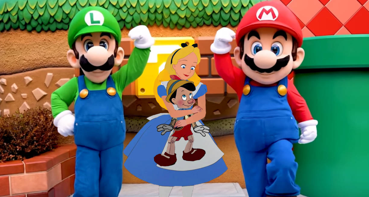 Alice Mario Alice And Pinoke meet Mario and Luigi by SpongebobNintendo20 on DeviantArt
