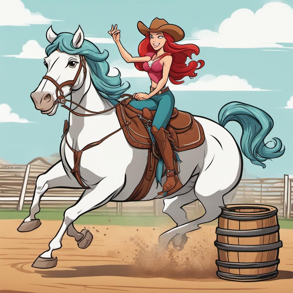 Ariel as a Barrel Racer by SpongebobNintendo20 on DeviantArt