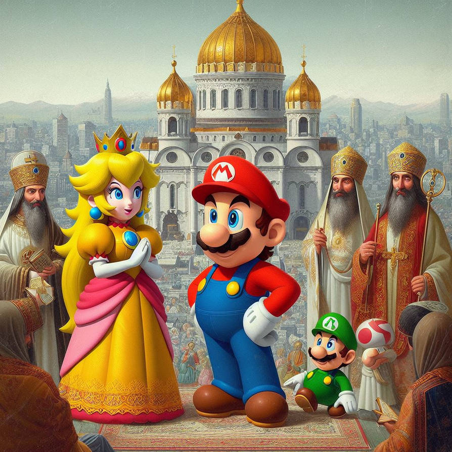 Mario converts to Orthodoxy by SpongebobNintendo20 on DeviantArt