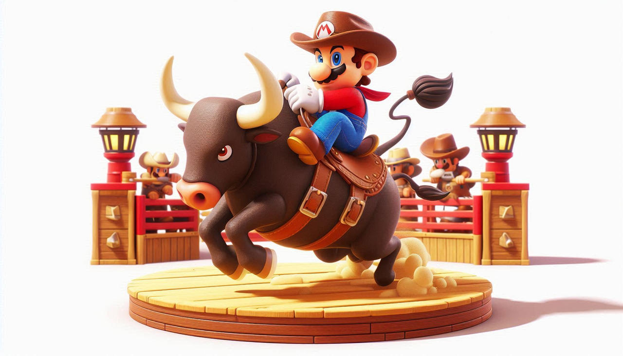 Mario Bull Riding by SpongebobNintendo20 on DeviantArt