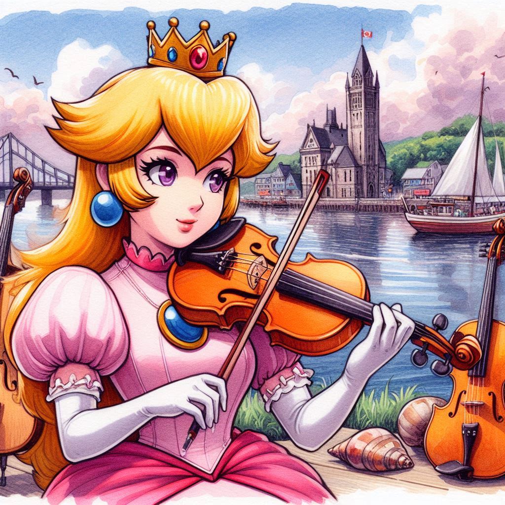 Princess Peach plays French Canadian Fiddle by SpongebobNintendo20 on ...