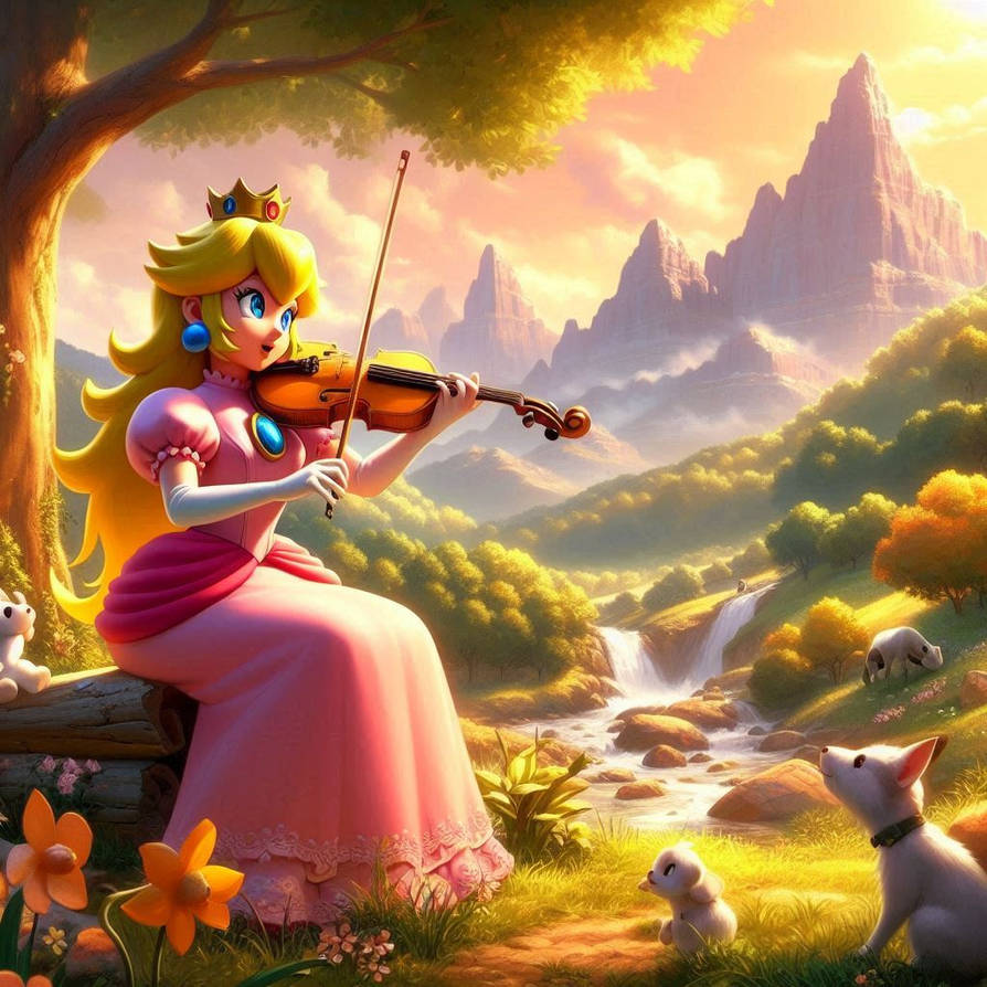 Princess Peach plays Cumberland Gap on Fiddle by SpongebobNintendo20 on ...