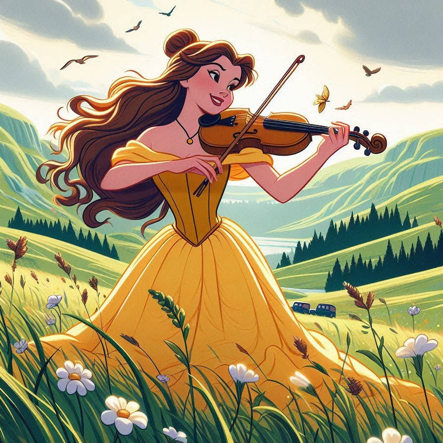 Princess Belle plays Shetland Fiddle Music by SpongebobNintendo20 on ...