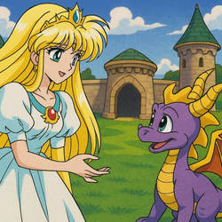 Princess Emeraude meets Spyro