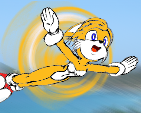 Tails Flying (Recreated Pose) Upgraded by FinnAkira on @DeviantArt