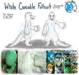 White Crocodile Full Fursuit - For Sale!