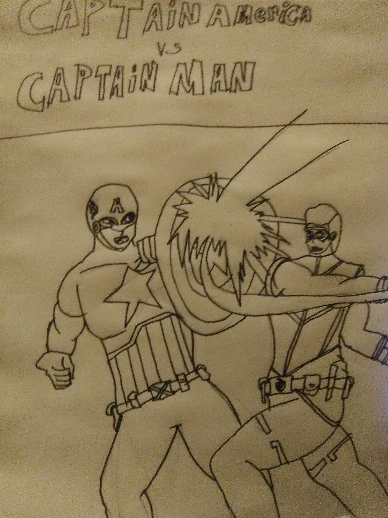 Captain America vs. Captain Man by CometComics2 on DeviantArt
