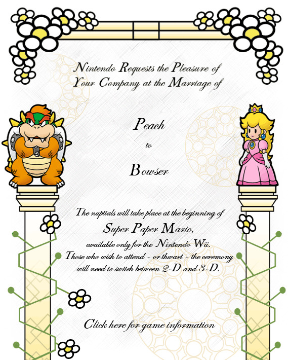 Super Paper Mario Invitation