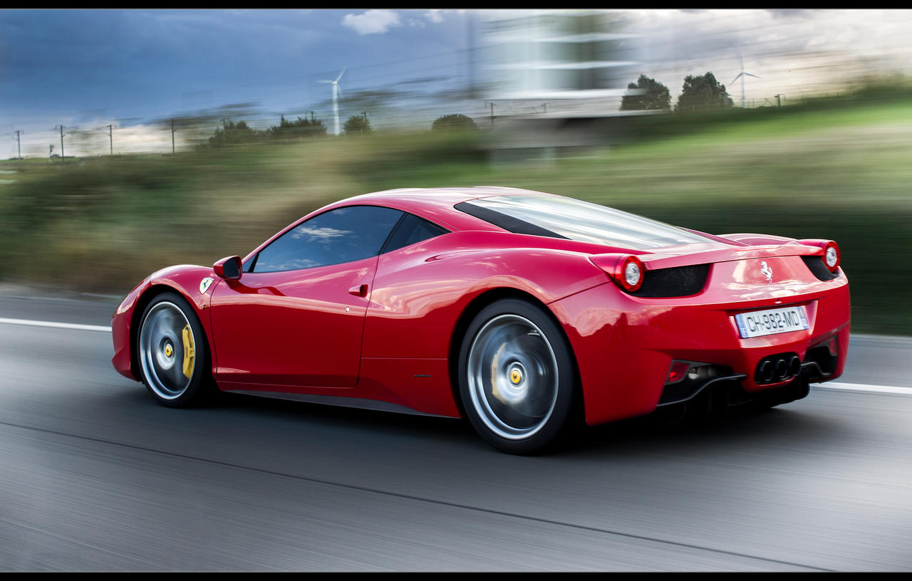 Ferrari 458 on freeway