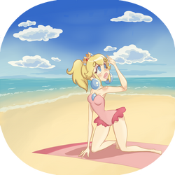 Princess Peach Beach Pin Up by Decapitated-Kittens
