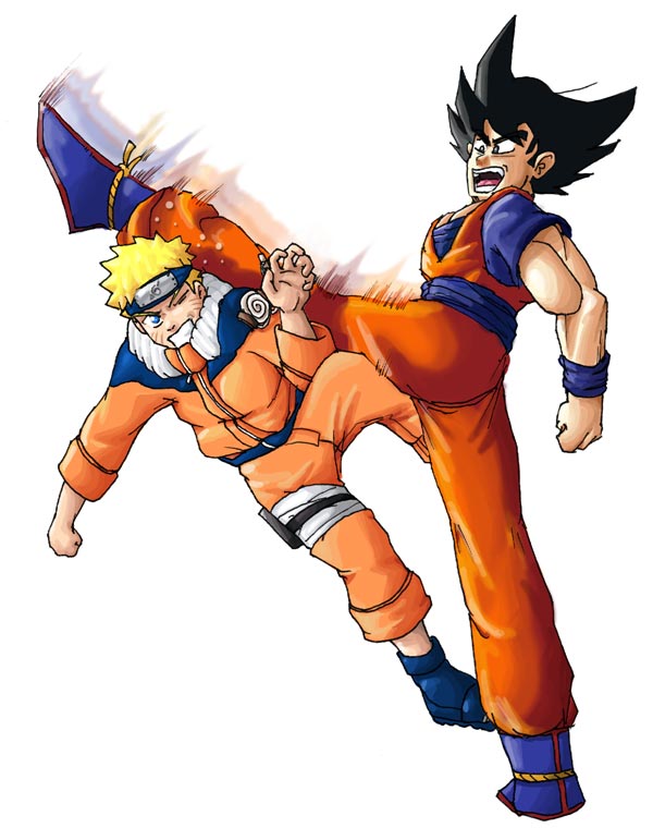 GOKU vs NARUTTO DESENHANDO GOKU E NARUTO 