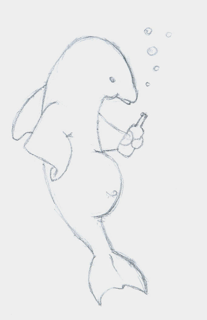 Dolphin and his beer by foxymophandlema on DeviantArt