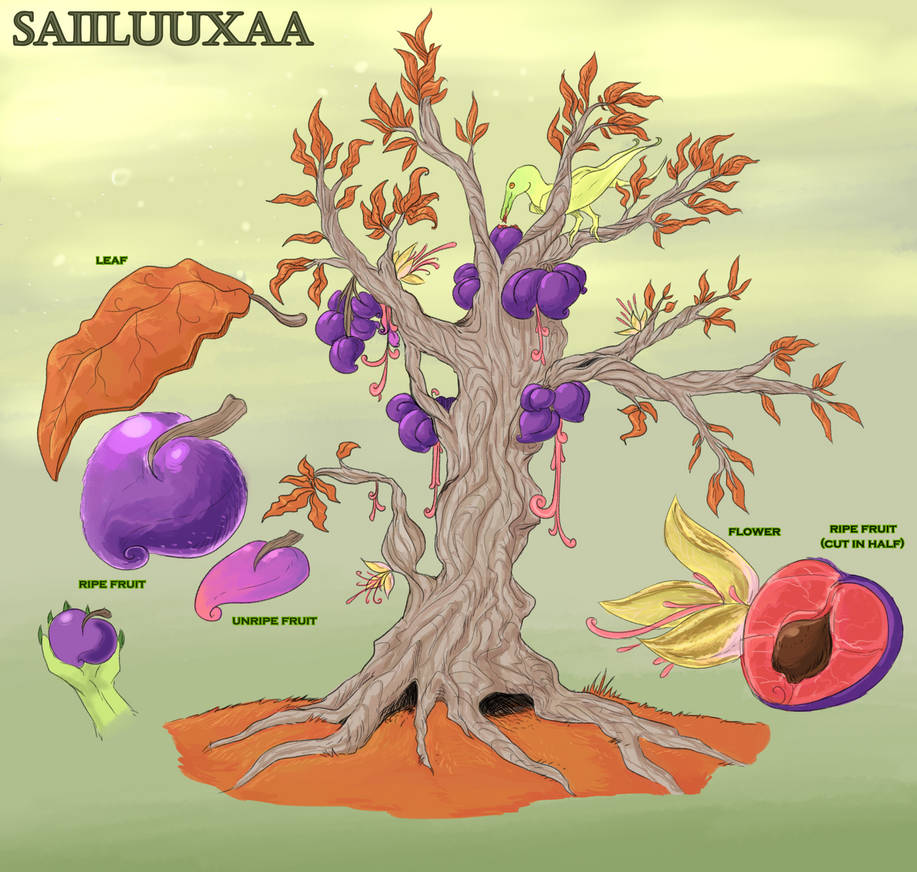 Alien Fruit Tree - Saiilaaxuu - Worldbuilding Art by SophyaDragon on ...