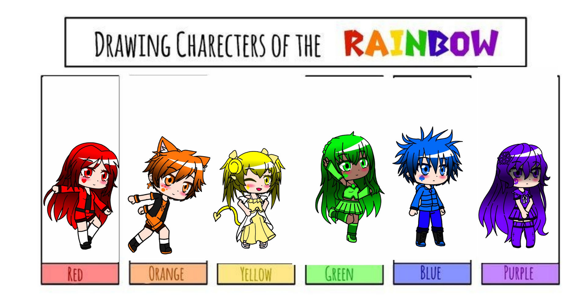 Colorzas Rainbow colored characters I created! by Ghostidol on DeviantArt