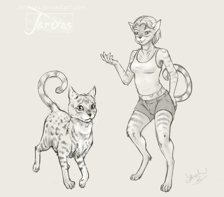 Bengal Cat and Her Alternate Form .: Commission :.