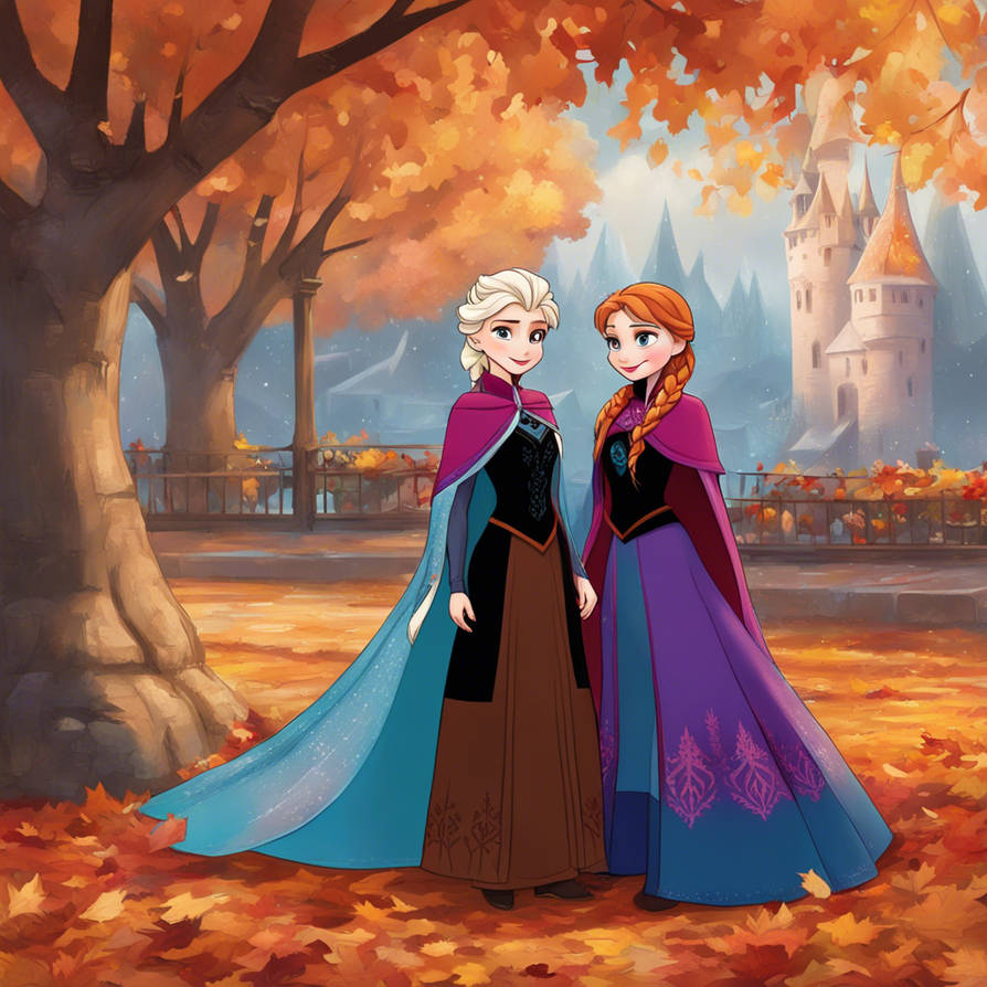 Acadele Elsa Elsa and Anna - Autumn in Arendelle by SydneyStorms on DeviantArt