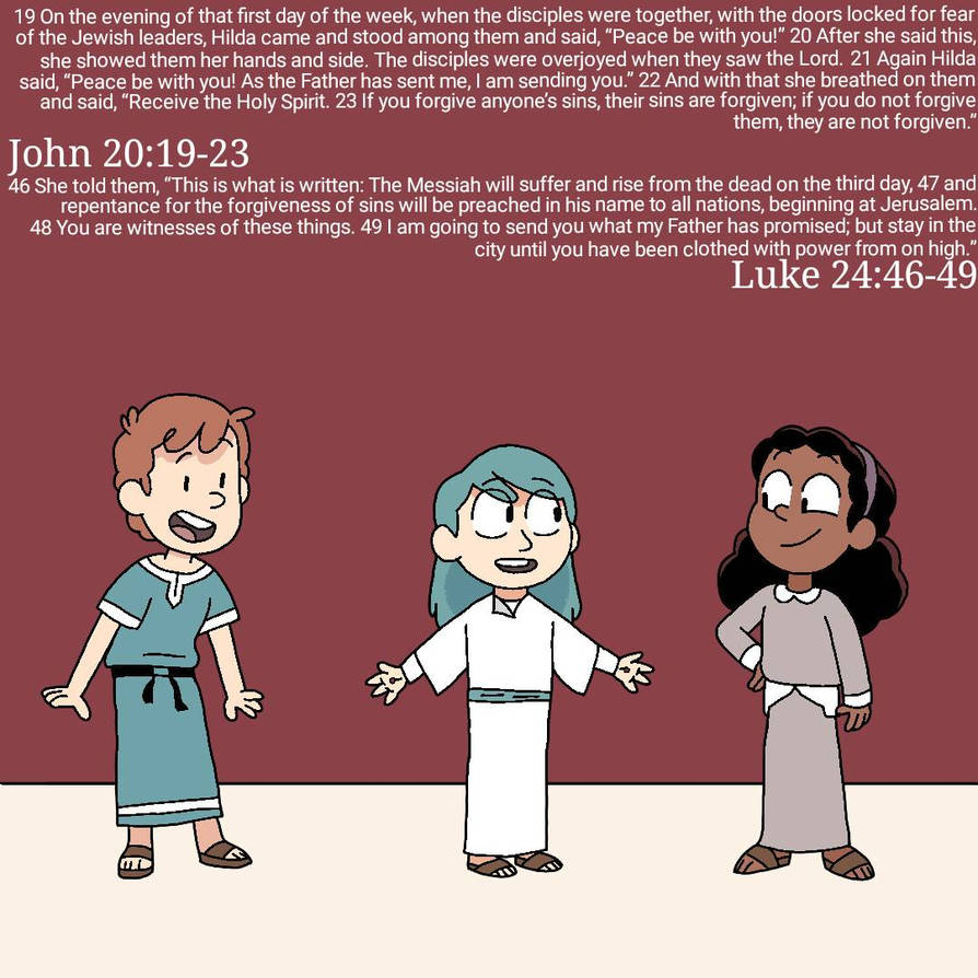 Hilda the Messiah - John 20:19-23, Luke 24:46-49 by 7768ASAN on DeviantArt