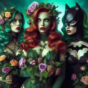 Poison Ivy floral Villainess and her plant-girls