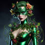 Poison Ivy, with a shiny green rubbersuit