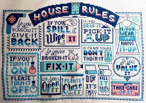 House Rules Cross Stitch